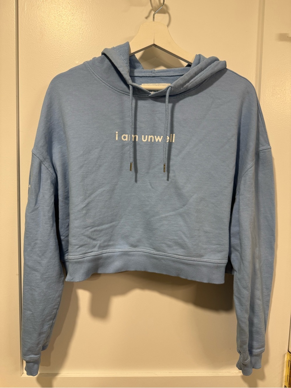 Call Her Daddy Women’s Light Blue Cropped Hoodie - Size XL